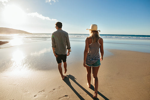 Couple on beach holiday in summertime