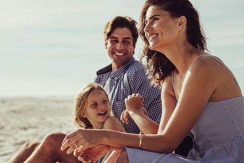 Family having enjoyable day on the beach