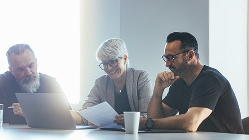 Team of professionals discussing new project