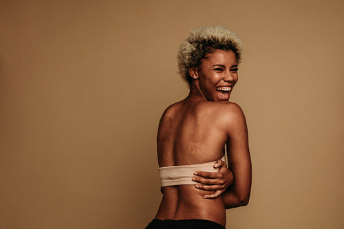 Cheerful african american woman