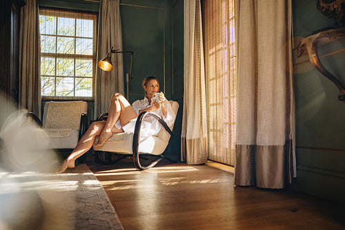 Unwinding during a luxury summer vacation