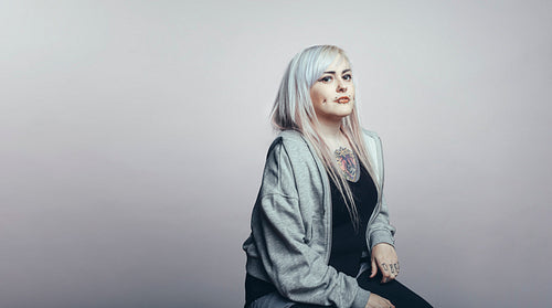 Portrait of fashionable woman