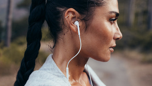 Athlete resting after morning run