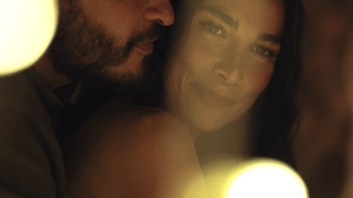 Romantic couple enjoying the evening at a party