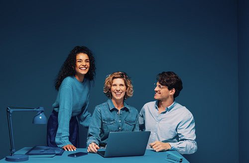 Tech co-workers achieving success together