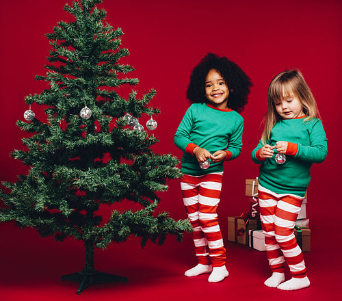 Kids celebrating christmas