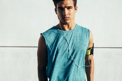 Sportsman relaxing after workout