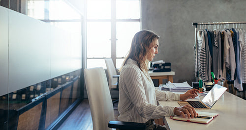 Online business owner at work