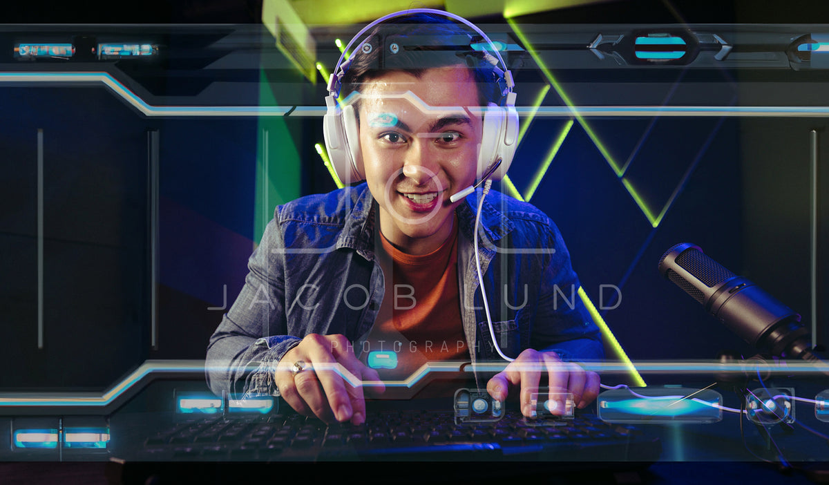 Gaming contest between two Gen Z online gamers – Jacob Lund Photography  Store- premium stock photo