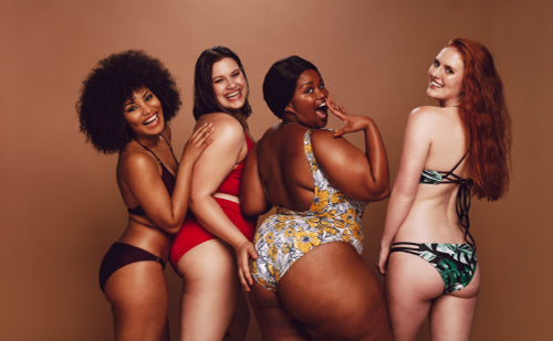 Positive multiracial women in underwear with baby - a Royalty Free Stock  Photo from Photocase