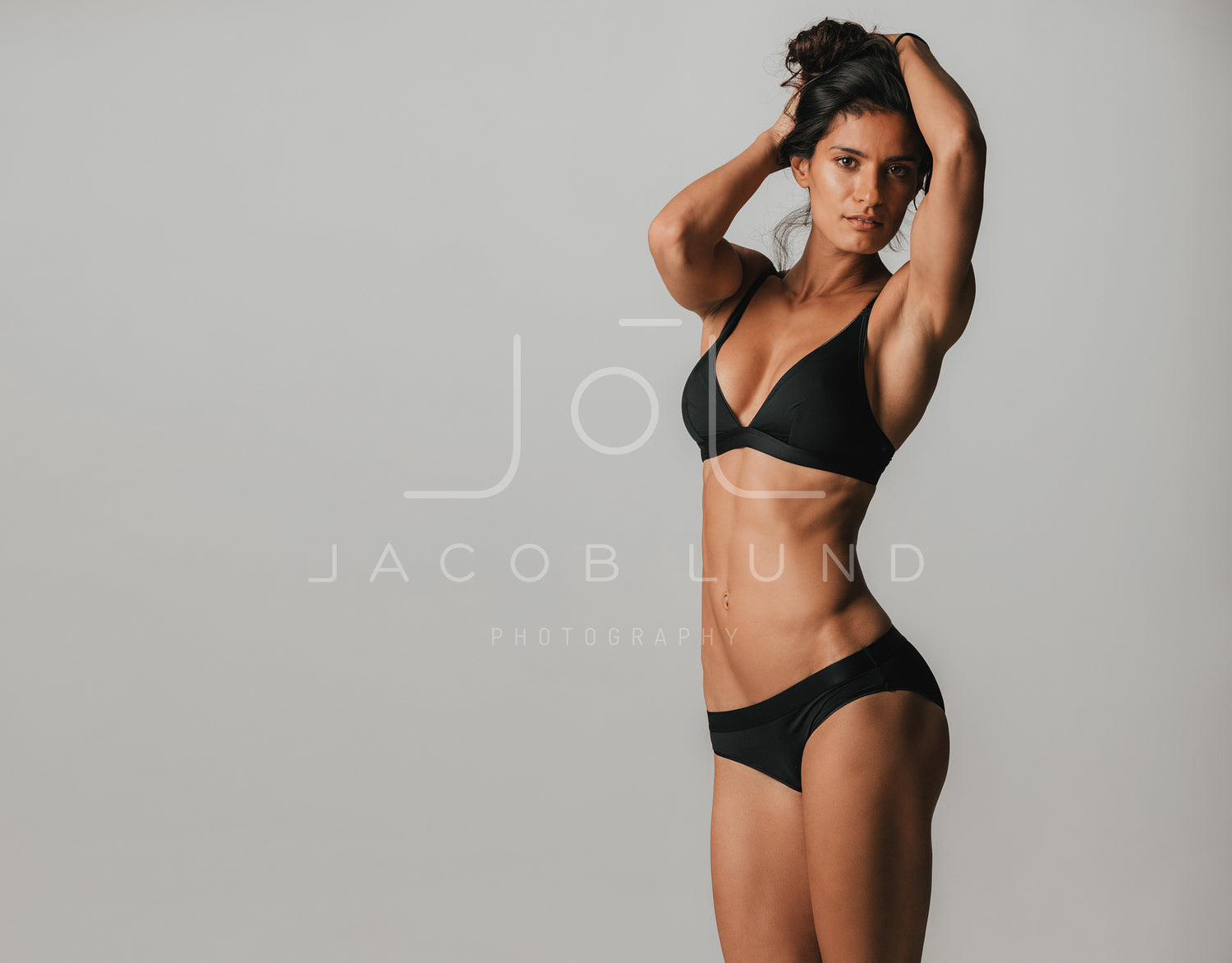 Sexy shapely young woman in black lingerie – Jacob Lund Photography Store-  premium stock photo