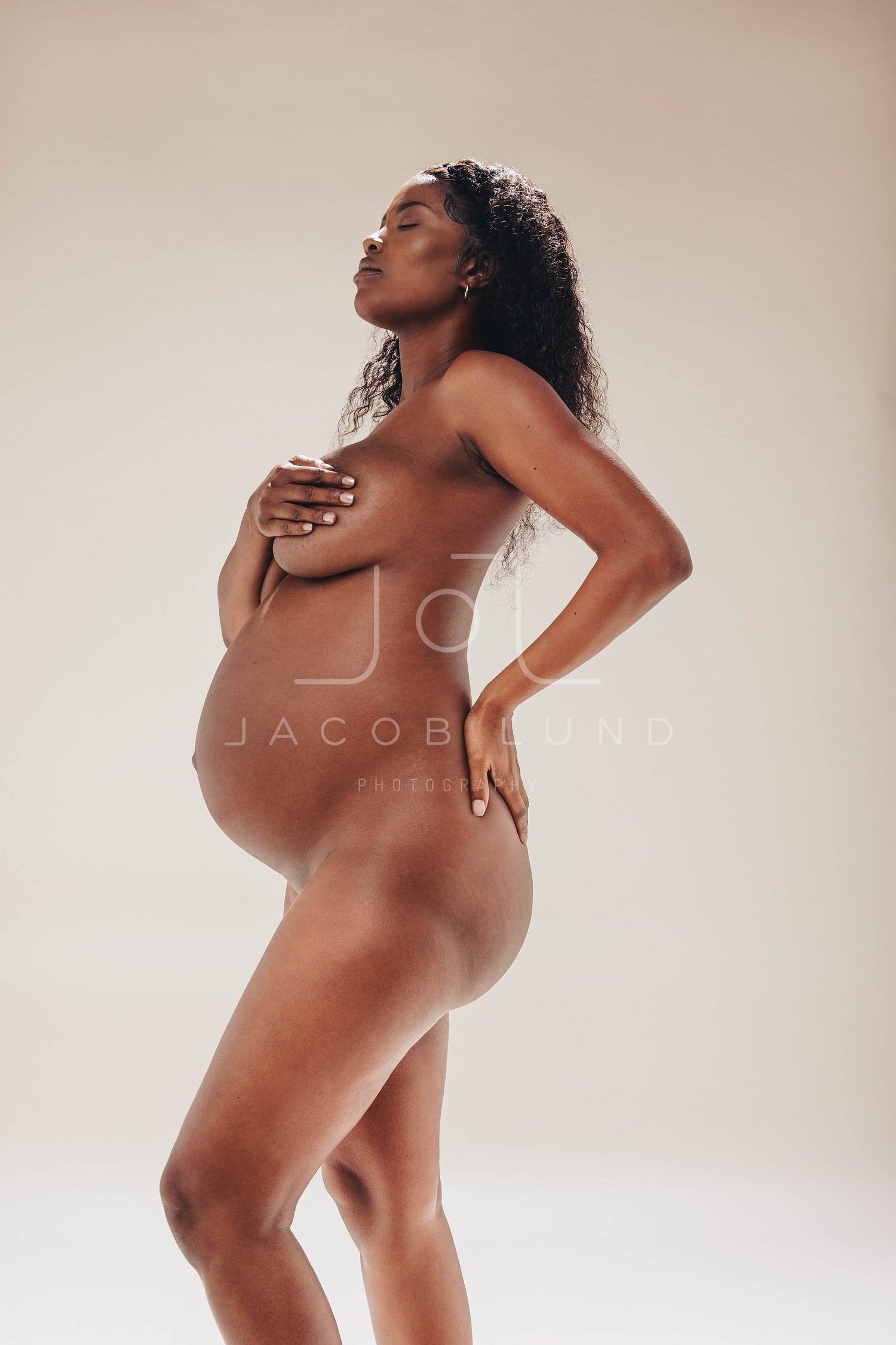African Naked Pregnant Ladies - Antenatal body positivity: Pregnant black woman showing her naked body â€“  Jacob Lund Photography Store- premium stock photo
