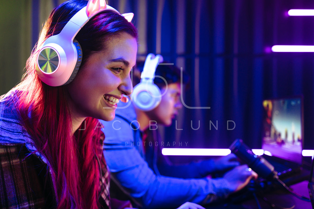 Gaming contest between two Gen Z online gamers – Jacob Lund Photography  Store- premium stock photo