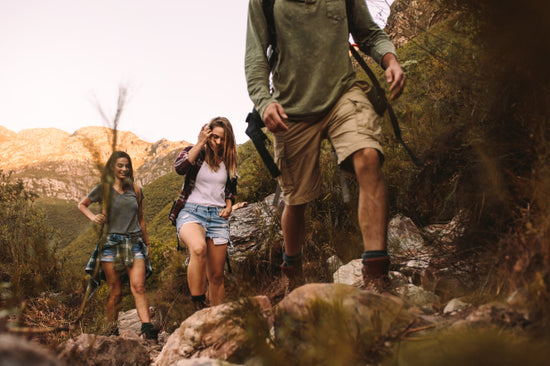 Woman with friends hiking in country side stock photo (154688) -  YouWorkForThem