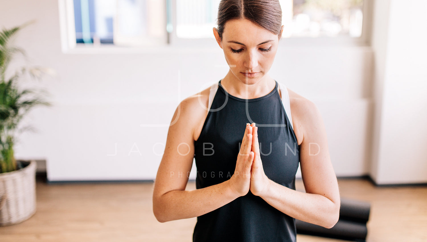 Young beautiful female doing yoga tree pose – Jacob Lund Photography Store-  premium stock photo