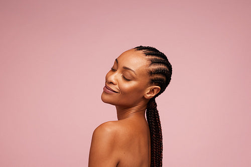 Portrait of mature black woman in underwear stock photo (234448)  YouWorkForThem