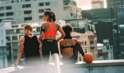 Fitness women running together on rooftop stock photo (165027) -  YouWorkForThem