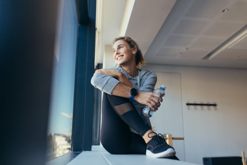 Pilates women at a gym holding a yoga or pilates wheel – Jacob