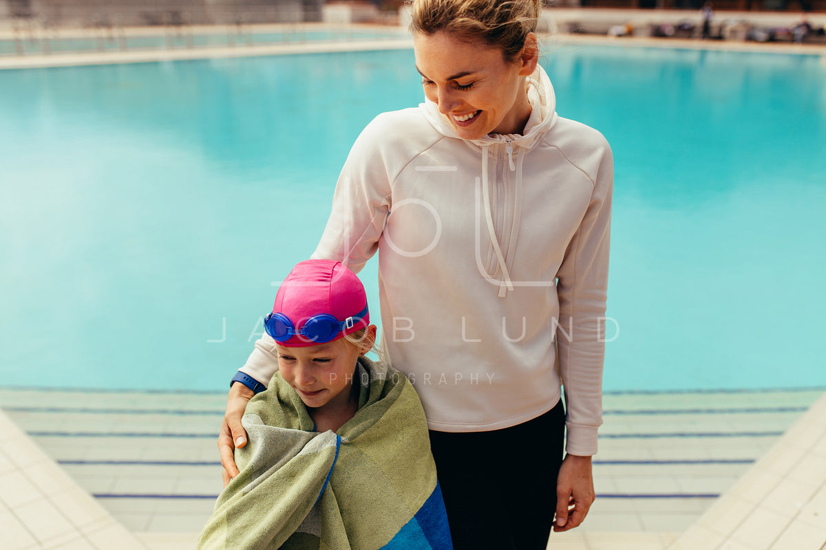 Girl With Coach At Swimming Pool – Jacob Lund Photography Store 