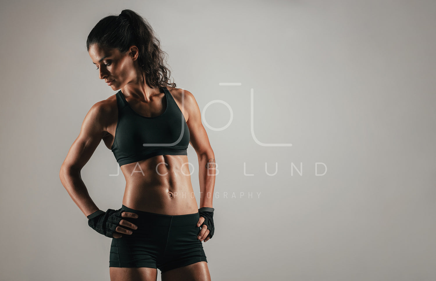 Fit Woman in Sports Bra and Shorts Stock Photo - Image of weight