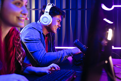 Gaming contest between two Gen Z online gamers – Jacob Lund Photography  Store- premium stock photo