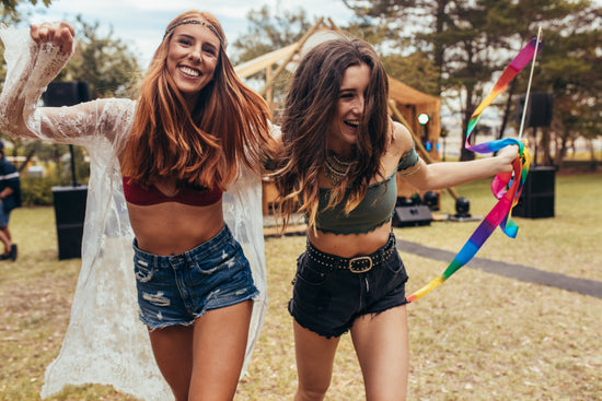 Hippie woman dancing at music festival – Jacob Lund Photography Store-  premium stock photo