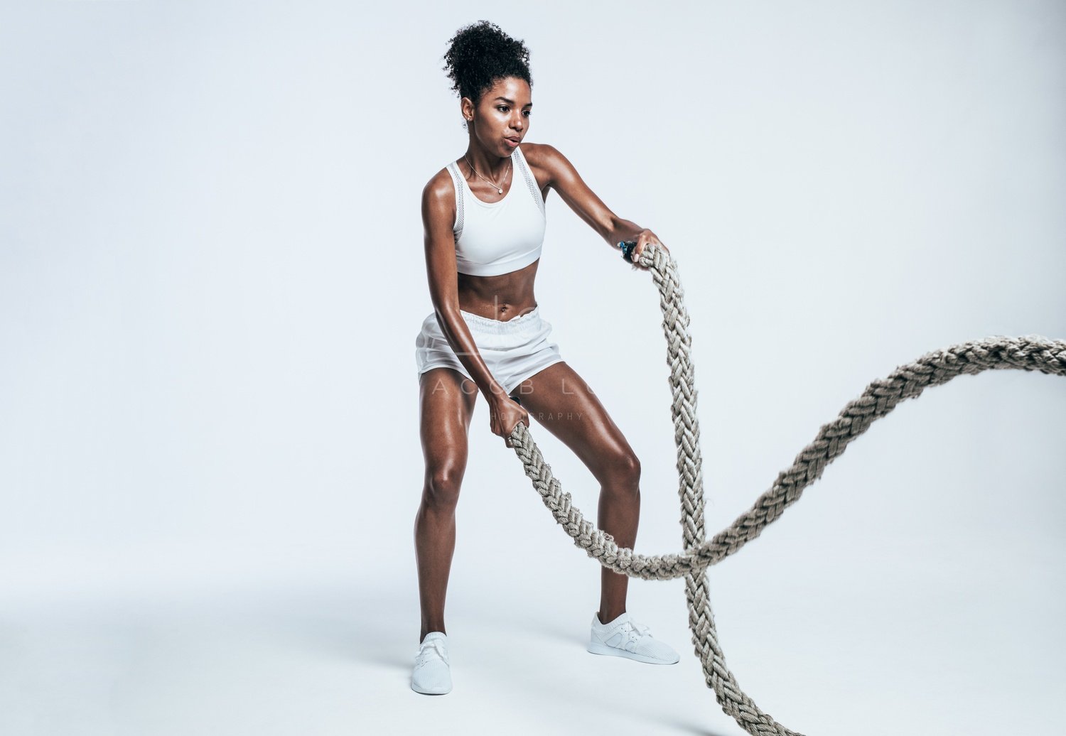 Athlete working out with battle ropes – Jacob Lund Photography Store-  premium stock photo